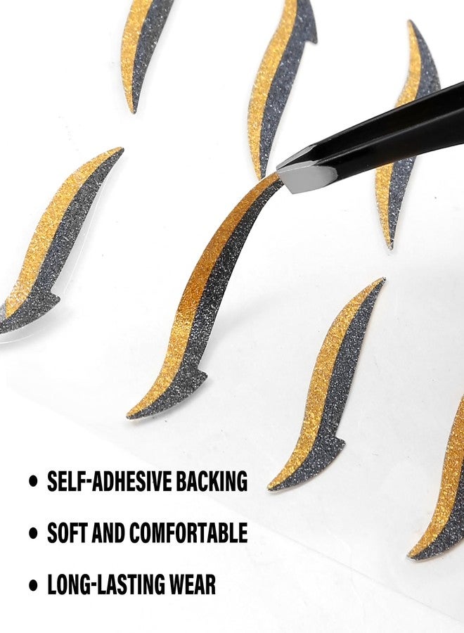 GEUUFEA Glitter Eye Line Strips - Adhesive Instant Eyeliner Makeup Stickers for Eyes Dress Up - Image 2